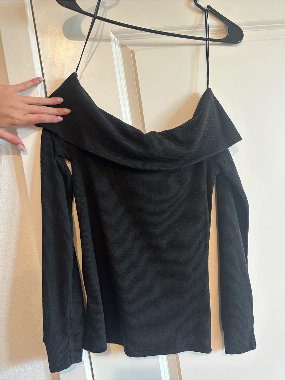 Black off the shoulder top